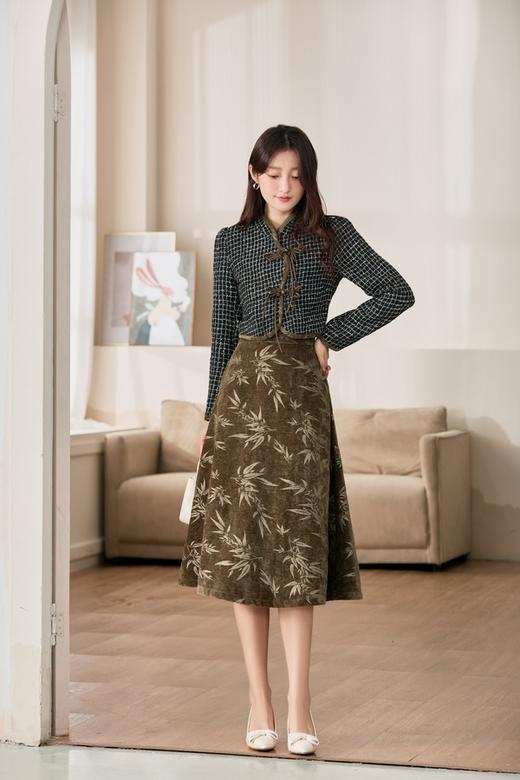 Le Malene 气质新中式印花盘扣外套半裙套装 19534 商品图5