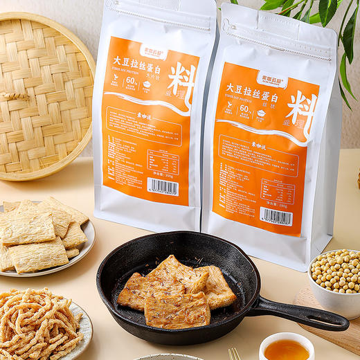 素咖云超 大豆拉丝蛋白 大片状/丝状 高蛋白豆制品 植物肉排 手撕素肉 仿荤斋料配菜/火锅烧烤馅料小吃/香肠火腿肉脯/餐饮料理制作原料 浙江嘉兴 纯素食品 家庭常备营养食材 商品图7