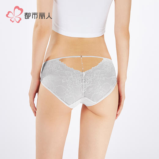 都市丽人薄透丝滑蕾丝网布系列蕾丝三角裤LKH3B2 商品图4