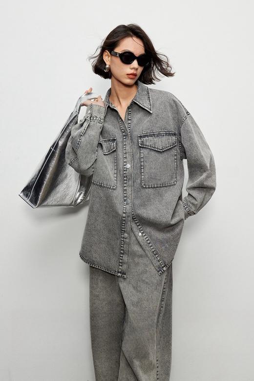 Kai & Kiera 水洗做旧牛仔衬衣长裤套装 19266 商品图3