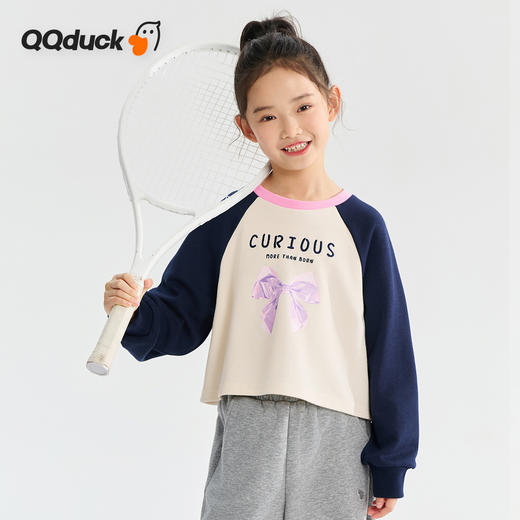 【130-165】【可可鸭】女童春秋卫衣美式短款潮流上衣 商品图2