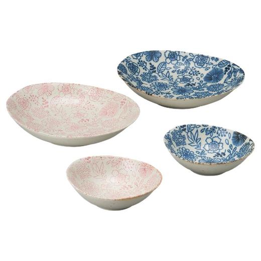 日本进口西庵窑碗碟套装花图案 商品图0