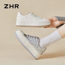 ZHR则则厚底轻便板鞋耐磨ins百搭女鞋松糕底2024秋季新款休闲鞋女