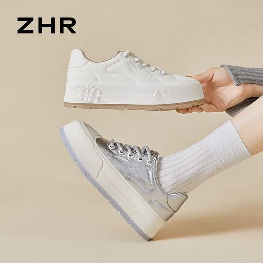 ZHR则则厚底轻便板鞋耐磨ins百搭女鞋松糕底2024秋季新款休闲鞋女 商品图0