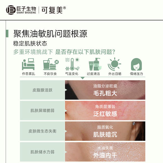 可复美秩序精华稀有人参皂苷致研控油修护舒缓保湿精华液5mL/瓶 商品图2