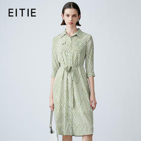 EITIE爱特爱夏季新款时尚修身系带印花连衣裙7807511