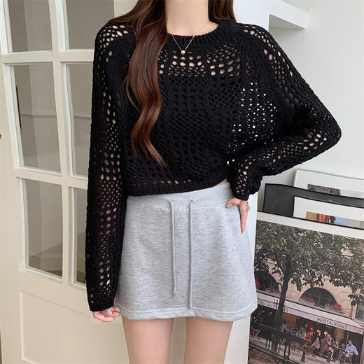 【镂空防晒长袖针织衫】夏季2025新款 设计感小众辣妹罩衫别致上衣 商品图5