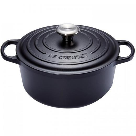 法国进口（Le Creuset）酷彩铸铁锅圆形22cm3.3L哑光黑色 商品图0