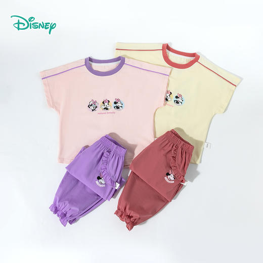 迪士尼【清爽短袖防蚊长裤套装】25夏季新款女童时尚百搭凉感休闲两件套ZD2ET006 商品图2