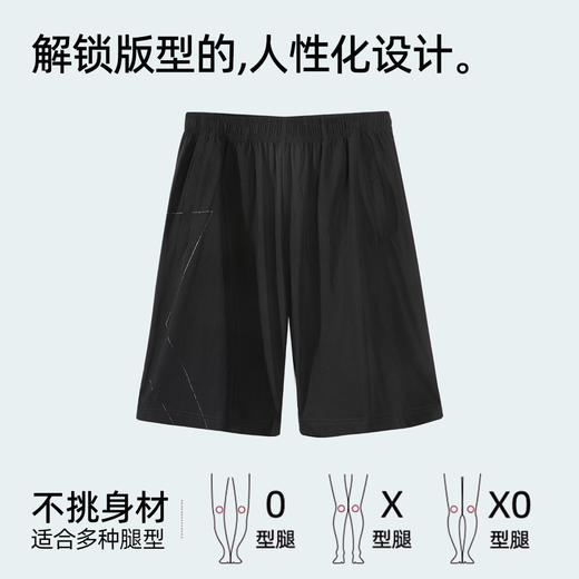 熳洁儿 男士舒适透气梭织休闲短裤五分裤百搭黑色夏季商场同款23203921 商品图2