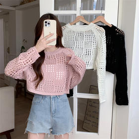 【镂空防晒长袖针织衫】夏季2025新款 设计感小众辣妹罩衫别致上衣