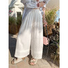 <曾小咸推荐>百搭白色高腰垂感抽绳阔腿裤休闲裤 商品缩略图0