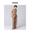 VIMAGE纬漫纪工装风卡其色圆领宽松无袖背心马甲上衣夏季新款V2313954 商品缩略图2