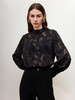 【桑蚕丝上衣】25年春夏你女士新品时尚镂空蕾丝雪纺上衣 商品缩略图1