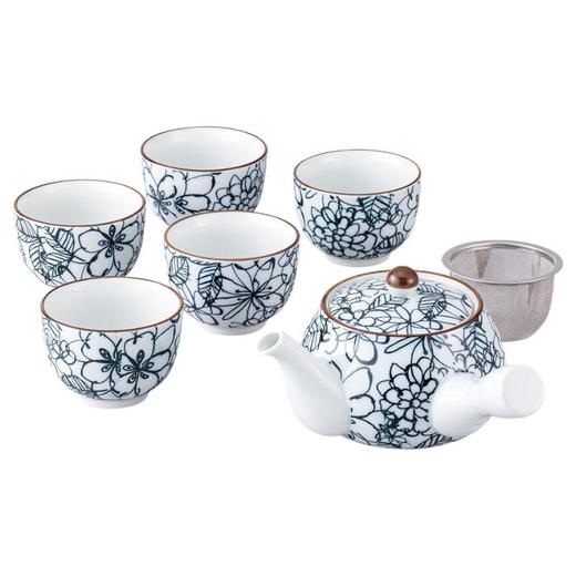 日本进口西庵窑有田烧花园茶具套装 商品图0