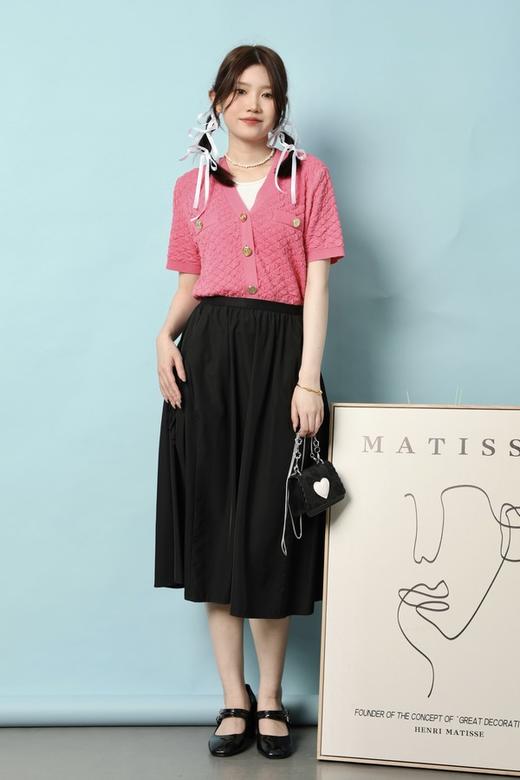 L.Fleuri 时髦金属扣针织上衣 18010 商品图1