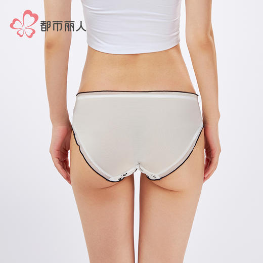 都市丽人薄透丝滑蕾丝网布系列蕾丝三角裤LKH3B1 商品图3