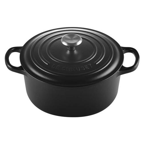 法国进口（Le Creuset）酷彩铸铁锅圆形22cm3.3L哑光黑色（黑珐琅） 商品图0