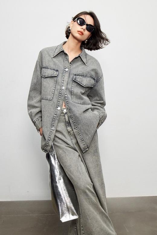 Kai & Kiera 水洗做旧牛仔衬衣长裤套装 19266 商品图2