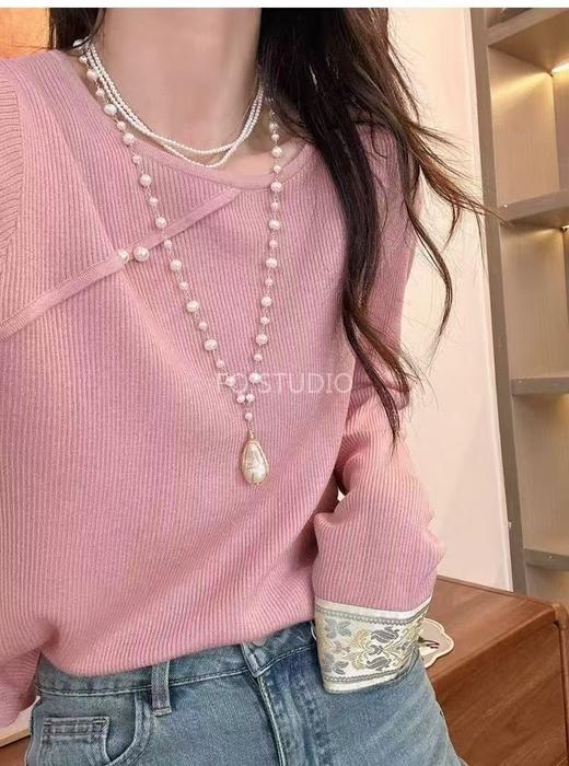 新中式羊毛莱赛尔针织国风衫 商品图6