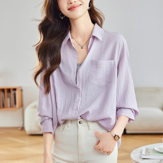 馥迦慵懒复古后开叉衬衫 商品图8