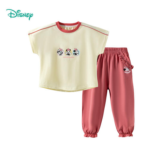 迪士尼【清爽短袖防蚊长裤套装】25夏季新款女童时尚百搭凉感休闲两件套ZD2ET006 商品图10