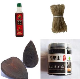 土特产组合：香油*2瓶+红薯粉*2袋+大头菜*2袋+黑芝麻*2罐