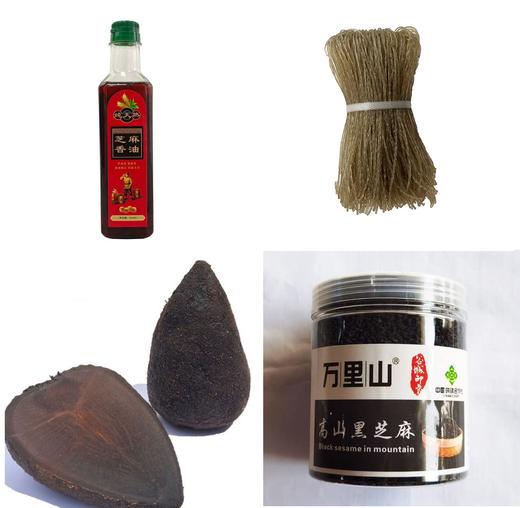 土特产组合：香油*2瓶+红薯粉*2袋+大头菜*2袋+黑芝麻*2罐 商品图0