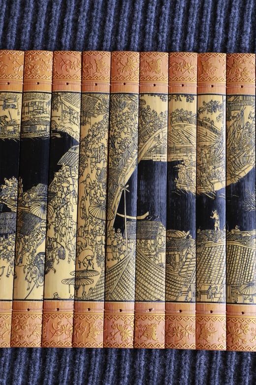 30cm清明上河图°仿古金边竹简 商品图5