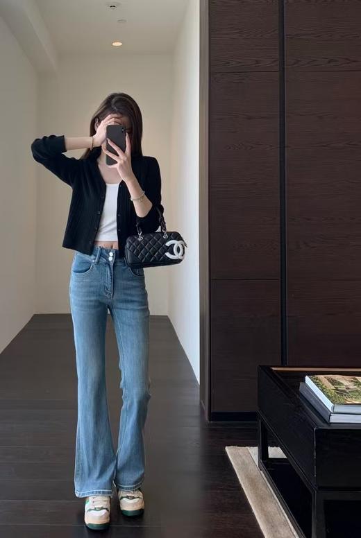 新款猫猫微喇牛仔裤土耳其四面弹盐洗牛仔裤 商品图10