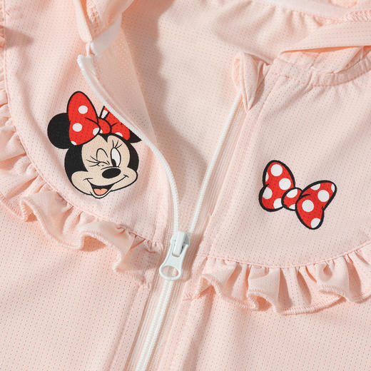 迪士尼2025春夏新款女童轻薄外套米妮印花网眼透气冰皮遮阳踏青外套 商品图7