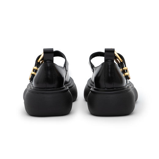 HERLIAN 新款牛皮玛丽珍百搭厚底时尚单鞋ponpon鞋 商品图3