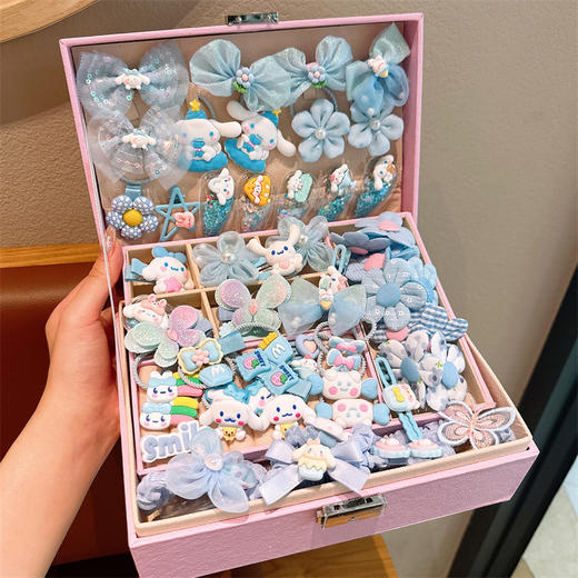 【精致皮筋首饰盒，多款发饰搭配！】儿童发饰礼盒 小女孩生日礼物 六一公主皮筋首饰盒套装 女童发夹头饰-QQ 商品图8