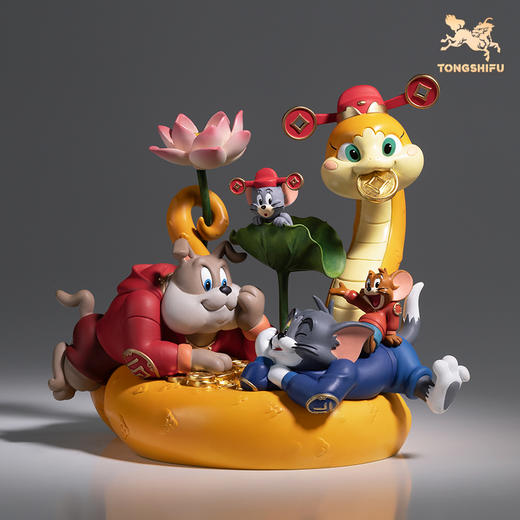 铜师傅 正版授权《猫和老鼠》蛇年纪念版 限量手办 桌面铜摆件 工艺品 商品图1