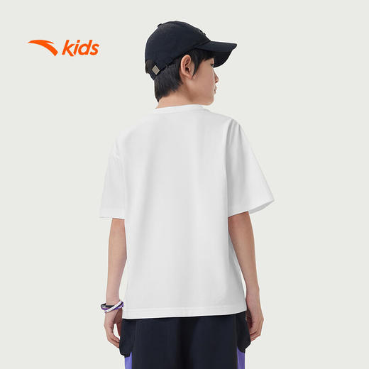 安踏儿童短袖T恤男大童少年顽家针织短袖衫352528104 商品图1