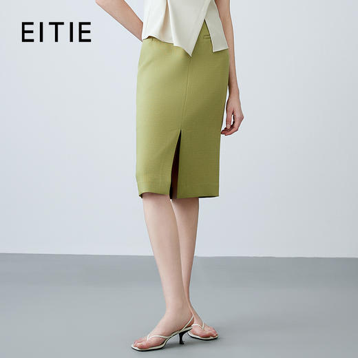 EITIE爱特爱夏季新款优雅温柔高腰显瘦半身裙7806505 商品图0