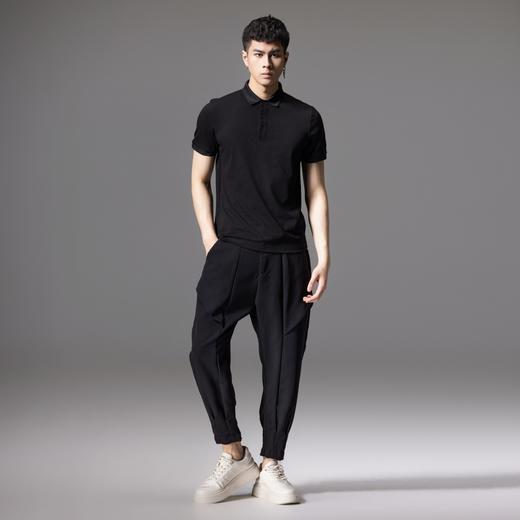 PINLI品立夏季新款修身男士纯色百搭翻领短袖POLO衫T恤上衣潮V242112001 商品图4