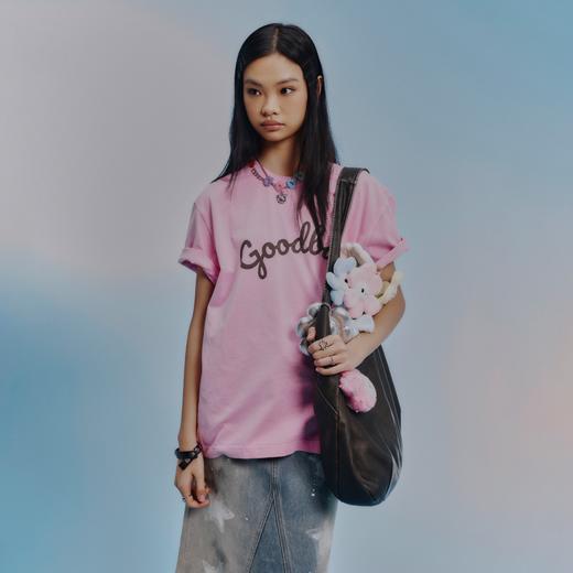 GOODBAI GOODEES 四叶草印花logo做旧水洗oversizeT恤 商品图0