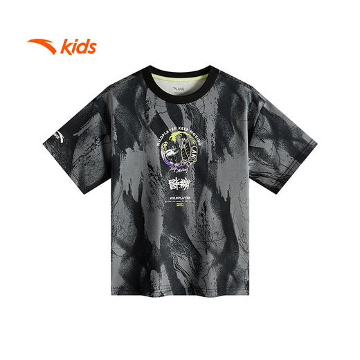 安踏儿童短袖T恤男大童少年顽家针织短袖衫352528103 商品图4