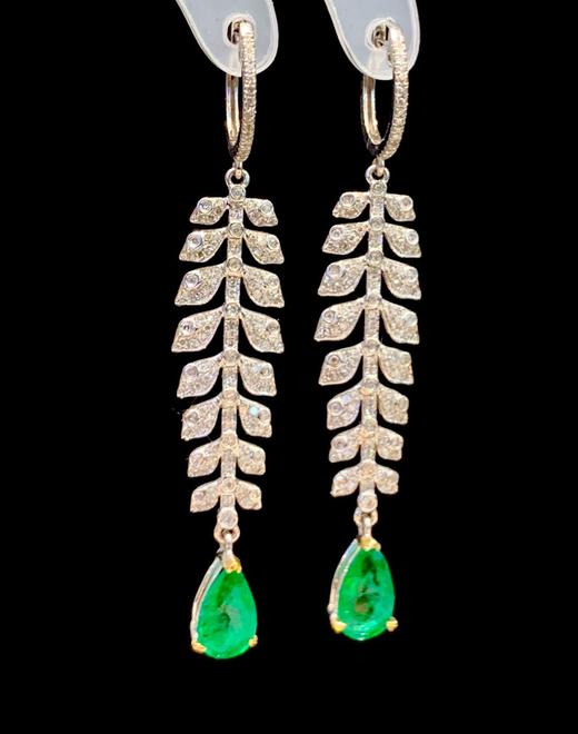 1.85ct刻面祖母绿耳坠 商品图0