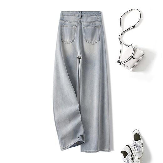 奢姿大码女装2025夏装新款胖妹妹水果图案刺绣直筒裤休闲牛仔裤5552565519 商品图1