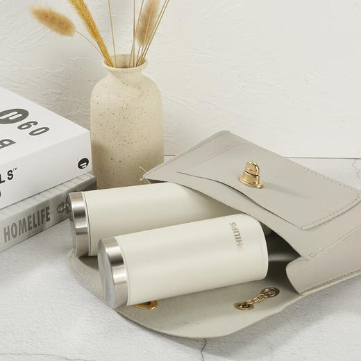 【6F】飞利浦保温杯口袋杯女士316不锈钢随身便携水杯子办公300ml茶漏AWP2565奶油白300ml 商品图4