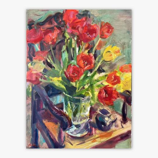 张西《南国红·初春》油画80CM*60CM 手绘油画布作品 商品图0