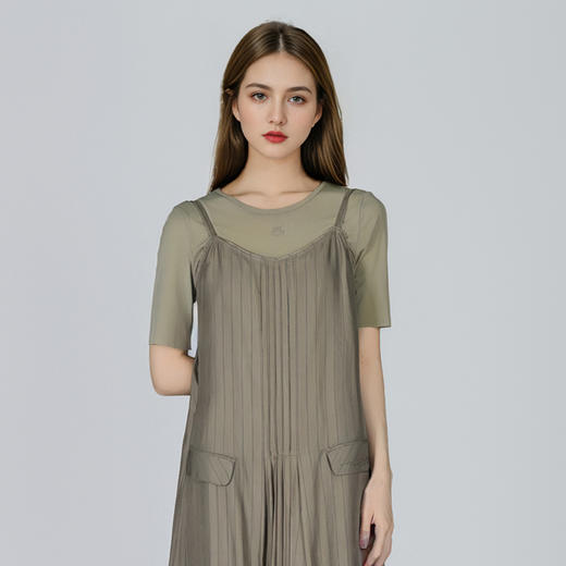 谜底T恤短袖女2025夏新品休闲日常LOGO印花紧身X型上衣252MT0684 商品图0