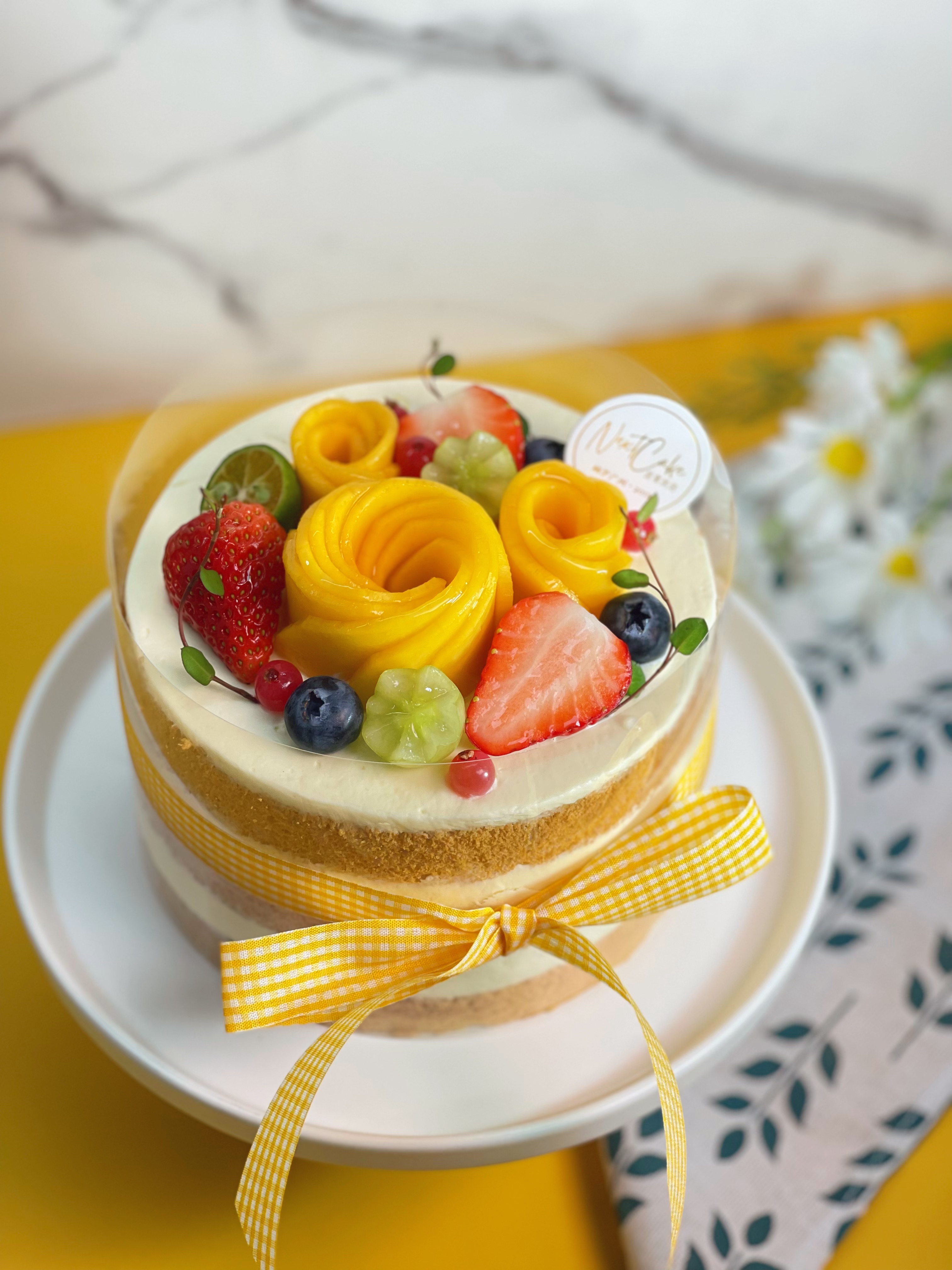 榴莲芒果裸蛋糕