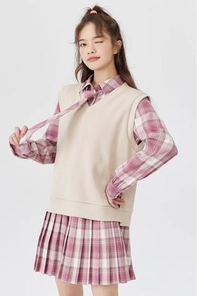 SEM/R森马 格纹衬衫裙针织两件套 17997