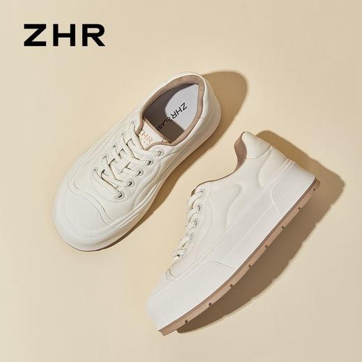 ZHR则则厚底轻便板鞋耐磨ins百搭女鞋松糕底2024秋季新款休闲鞋女 商品图6