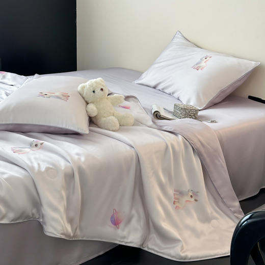 自然醒卡通60支天丝数码印花夏被四件套莱赛尔纤维凉感夏被薄款丝滑裸睡空调被可水洗TD 商品图5