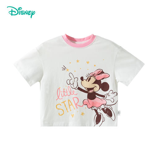 迪士尼【米妮纯棉T恤】25夏季新款女童轻薄透气短袖T恤运动休闲上衣* 商品图2