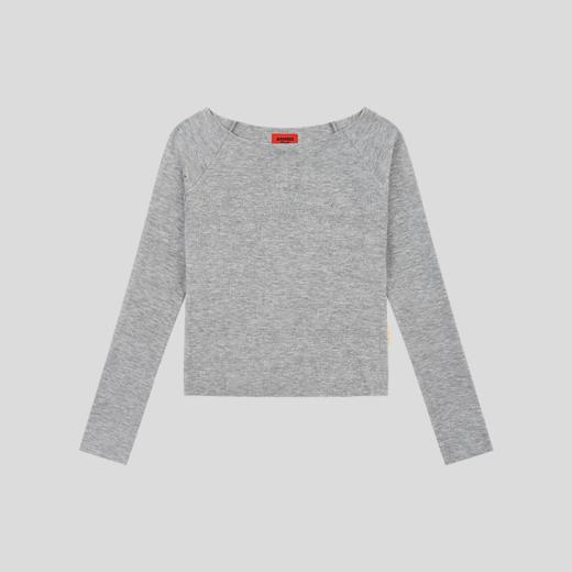 GOODBAI GOODEES烫钻logo一字领长袖T恤 商品图2